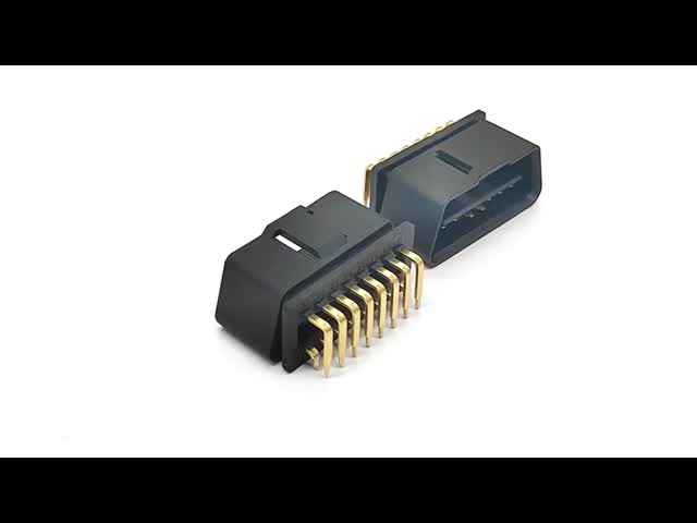 16 Pin J1962 OBD2 OBDII Male Plug Connector with Right Angle 90 Degree Pins