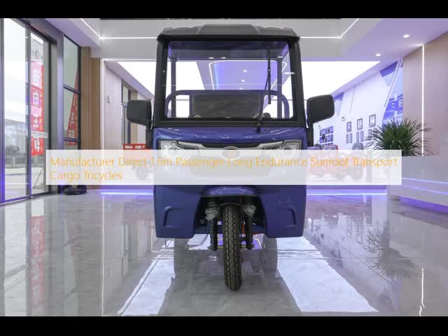 1.6m Passenger Long Endurance Sunroof Transport Cargo Tricycle Electric