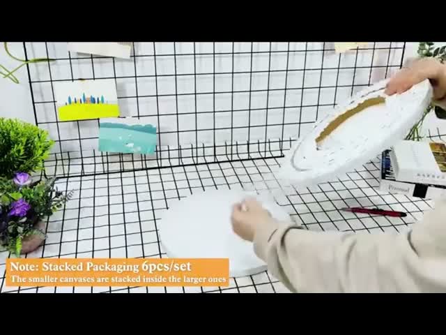 Customize Size Round Canvas Stretched Boards Pure Cotton For Beginners Painting