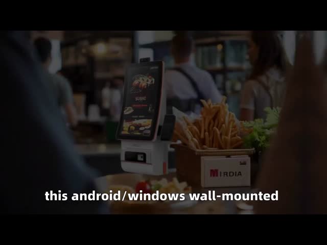 バール レストラン リテール Android 向け POS システム付き 壁掛けセルフサービス 注文キオスク