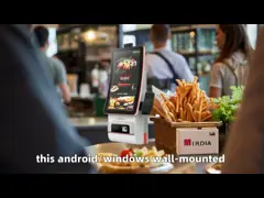 Wall-mounted Self-service Ordering Kiosk with POS System for Bar Restaurant Retail Android