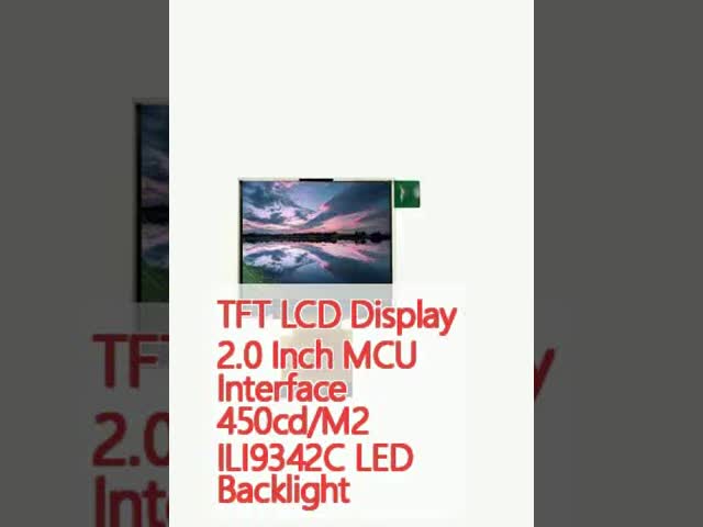 TFT LCD Display 2.0 polegadas MCU Interface 450cd/M2 ILI9342C LED Backlight