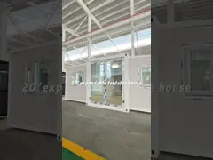 Casa de contêiner de marfim branco expandida de 20 pés com banheiro
