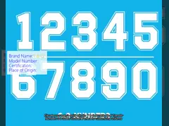 Custom Iron On Jersey Number Warm Transfers Football Jersey Letters And Numbers (Buchstaben en cijfers voor voetbal)