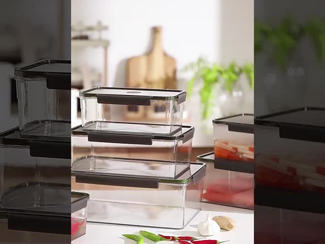 Recipientes de armazenamento de alimentos empilháveis de grande capacidade Crisper rectangular de 3500 ml