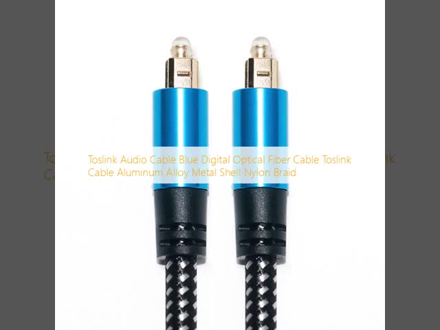Cabo de áudio Toslink Cabo de fibra óptica digital azul Toslink Cabo de liga de alumínio Metal Shell Trança de nylon