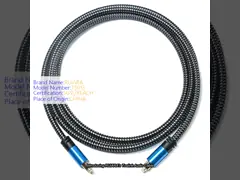 Toslinkオーディオケーブル ブルーデジタル光ファイバーケーブル Toslinkケーブル アルミ合金メタルシェル ナイロン編組