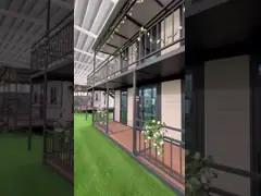 Rumah Lipat Modular Resistensi Angin Flat Pack Prefab Rumah OEM