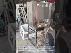 Macchina industriale per la bucciazione delle cipolle a quattro stazioni per la produzione ad alta capacità di Junxu