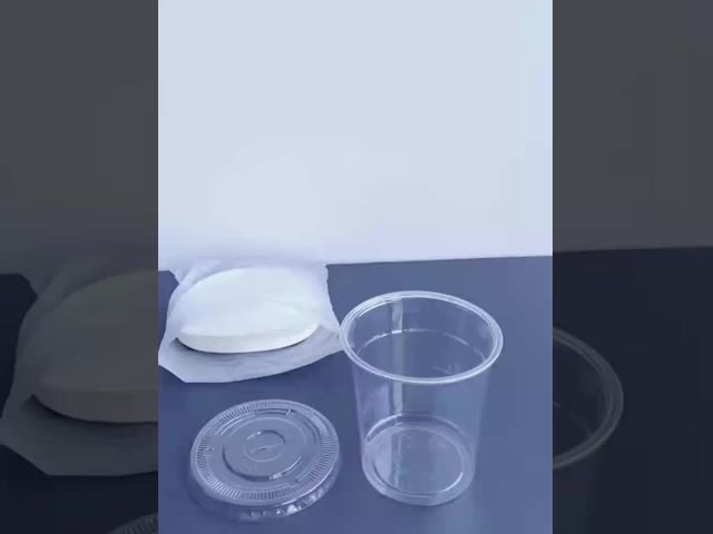 Disposable Transparent Plastic Flat Lid With Cross Holes Paper Cups With Lids