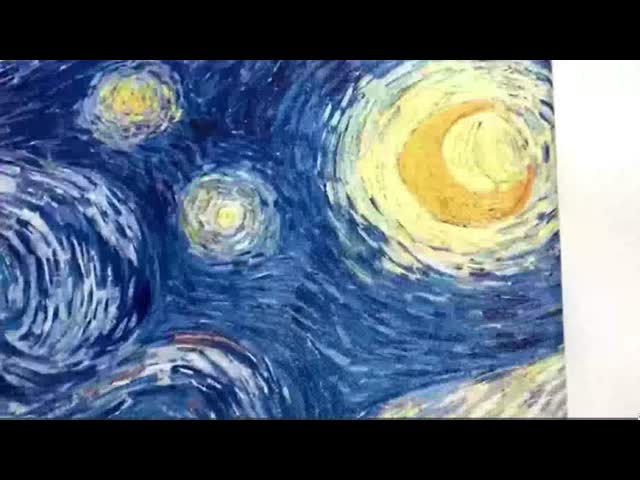 ファンゴッホの油絵画 画枠 キャンバス 壁画 星空の夜風