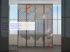 금색 유리 레이저 조각 304 스테인리스 스틸 스크린 파티션 빌라 호텔