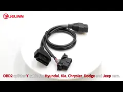 OBD 2 OBD2 Splitter Y Cable 1 Male to 2 Female 16 Pin Connector for Hyundai Kia Chrysler Dodge Jeep