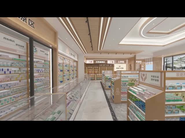 10-YMQSS 薬局モデルストア 天然木 ルックススタイル