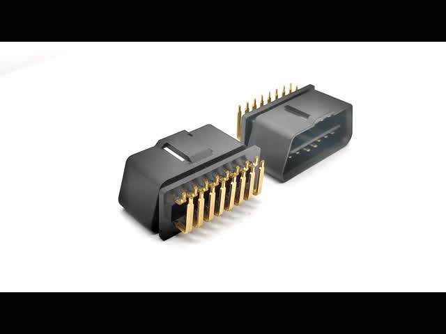 OBD 2 OBD2 16pin Male Connector With 90 Degree Right Angle Pins Bent Towards the Narrow Side
