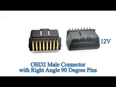 OBD 2 OBD2 16pin Male Connector With 90 Degree Right Angle Pins Bent Towards the Narrow Side