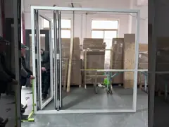 Thermal Break Aluminum Folding Doors Double Tempered Glass
