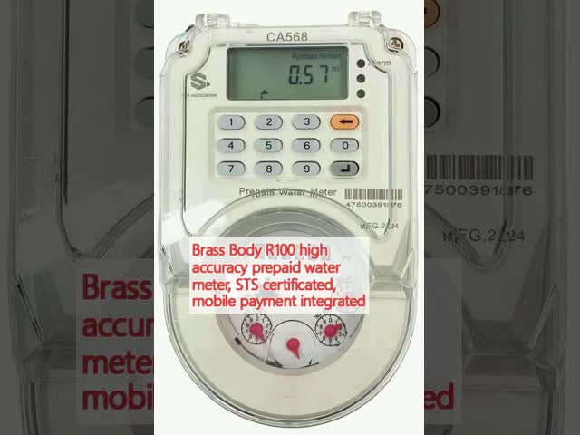 Brass Body R100 High Accuracy Prepaid Water Meter, STS Certificated, Mobile Payment Integrated