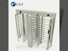 Dual Channels CE Certified Full Height Turnstile with 90-Degree Rotation for High Security