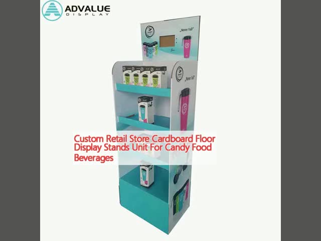 カスタム小売店 カードボード フロアディスプレイスタンド キャンディー食品飲料用