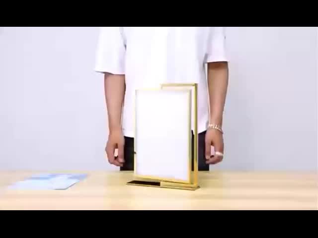 SS Metal Retail Display Rotating A4 Poster Sign Holder Information Display Stand  25CM