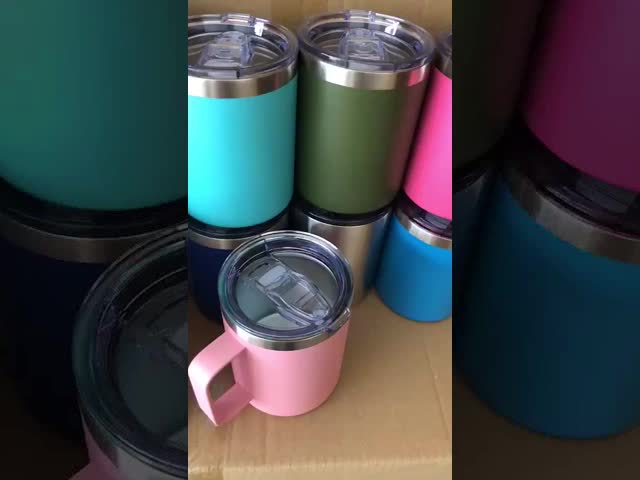 360/420/750ML ダブルウォール 304 ステンレス 断熱式コーヒーカップ オフィス ビジネス 断熱式コーヒー旅行 カップ ハンドル 漏れ防止 デザイン