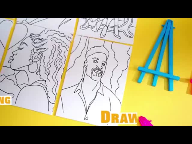 コットン・シップ・アンド・ペイント・キット 大人のための先行描画キャンバス 先行印刷 伸縮キャンバス