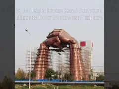 31 M Height Bronze Hand Sculpture , Etiquette Door Monument Sculpture