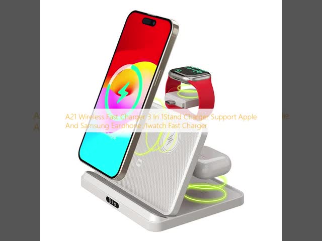 A21 ワイヤレス 急速充電器 3 イン 1 スタンド 充電器 サポート Apple と Samsung イヤホン / Iwatch 急速充電器