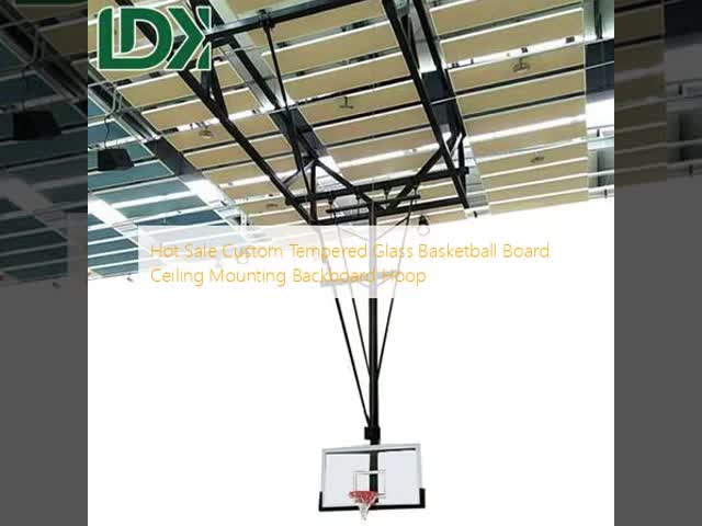 New Design Tempered Glass Basketball Board Ceiling Mounting Basketball Hoop