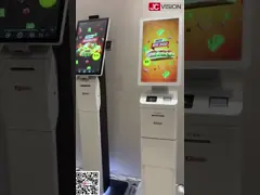 23.6 pollici curva self-service touch screen chioschi scanner di codice Qr stampante