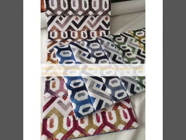 100% Polyester Digital Print Fabric Rainbow Dubai Fabric For Sofa