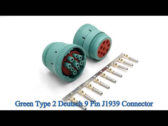 Green Type 2 Deutsch 9 Pin J1939 Female Connector with 9 PCS of Terminals