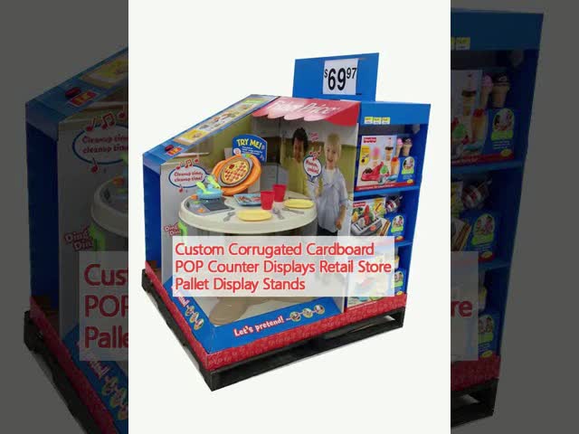 オーダーメイド 波紋紙 POP カウンターディスプレイ 小売店 パレットディスプレイスタンド