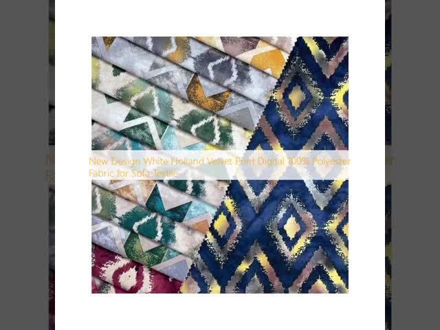 Knitted Digital Print Fabric White Holland Velvet 100% Polyester Fabric For Sofa Textile
