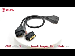 OBD 2 OBD-II Splitter Y Cable J1962 16 Pin for Renault Peugeot Fiat Dacia Cars