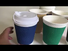 Tek kullanımlık Ripple Kağıt Kahve fincanları 8 oz Kağıt Su fincanı Özel Boyut