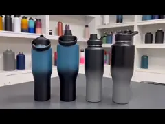 64oz Insulated Water Bottle With Paracord Handles & Strap Stainless Steel Metal