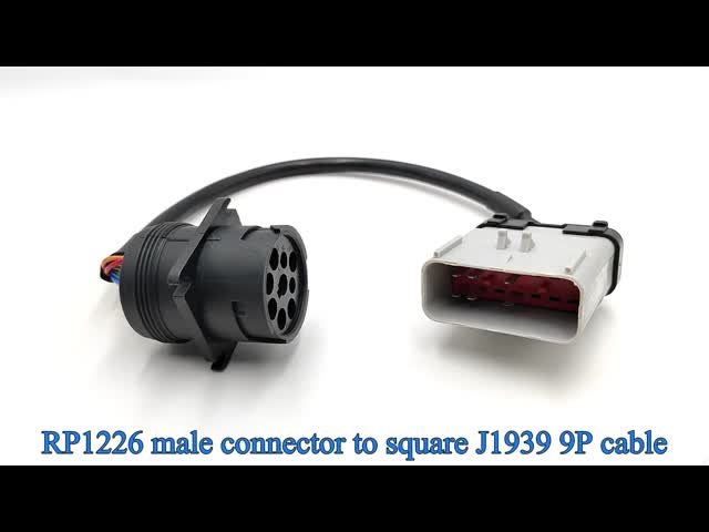 14 Pin RP1226 Male To Black Type 1 SAE Deutsch 9 Pin J1939 Female Truck ELD Cable
