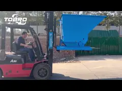 Outdoor Forklift Self Dumping Hopper Bin Steel Tipping Bin Customized Size Color