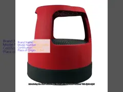 Round Step Stool with Retractable Casters Non-Slip Surface