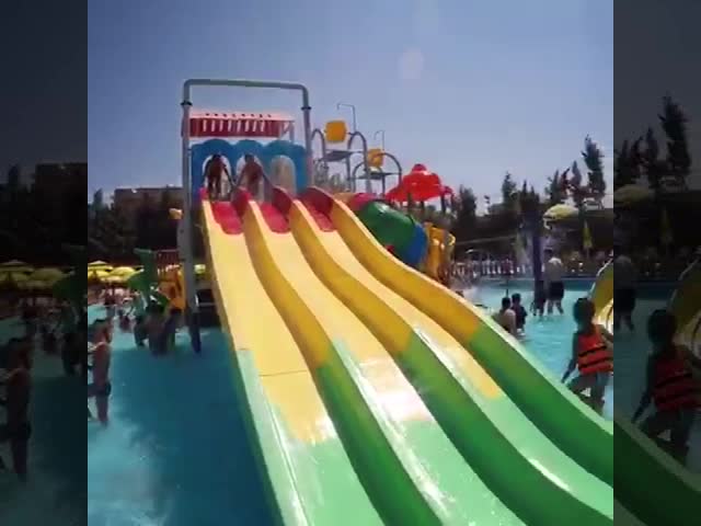 Anti Static Outdoor Water Park Playground  FRP Fiberglass Water Slide Multi Colors