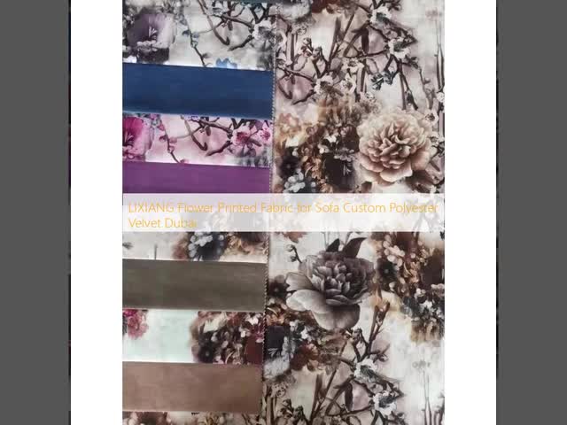 Shrink Resistant Customized Digital Flower Print Fabric Patterned Velvet Upholstery Fabric
