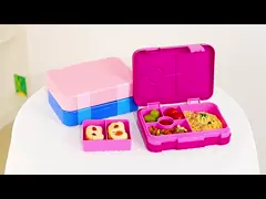 Flip Top Handle Seal Plastic Bento Lunch Box Portable Leak-Proof Blue