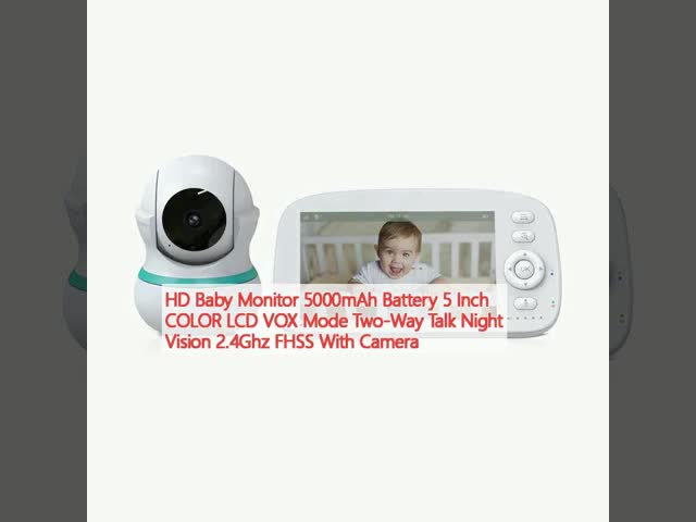 5 Inch 720P HD Wireless Baby Monitor with Pan-Tilt Night Vision