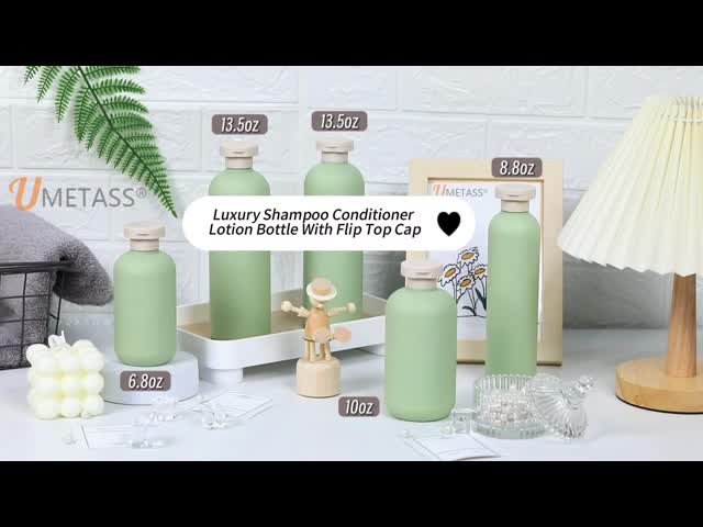 Umetass 260 ml garrafa de água verde cosmético líquido de soro Loção de pacote para garrafa redonda