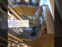 4X8feet 8K weerspiegelen Ti-Gouden het Roestvrije staalblad van de Waterrimpeling voor Plafonddecoratie
