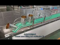 Automated Packaging Line For 3kg Tin-packed Tomato Sauce From Production To Palletizing Automatically