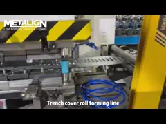 High Speed Trench Cover Roll Forming Machine With Precision Punching And Flying Saw Cutting video