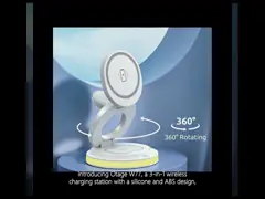 Silicone ABS Magnetic Wireless Charging Station 3In1 Folding 15W